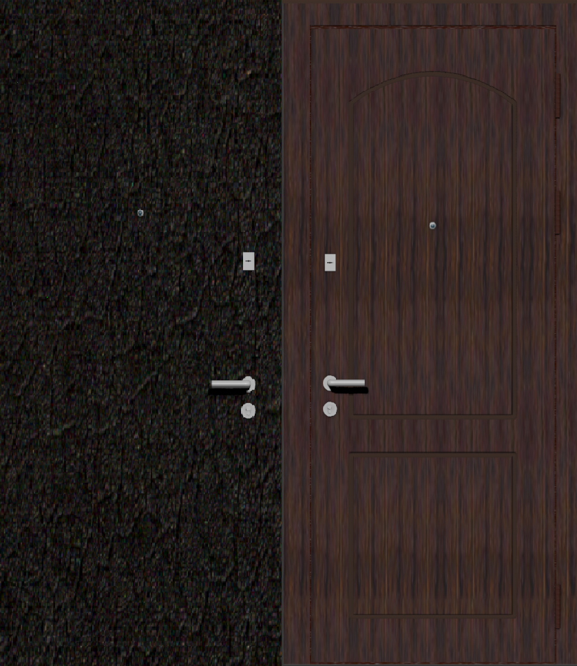 Входная дверь с внутренней отделкой шпоном и фрезировкой B